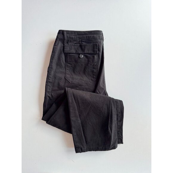 SANCTUARY Peace Crop Black Cotton Twill Mid Rise Straight Chino Pants, Size 28 - Picture 1 of 14